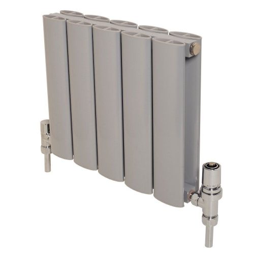 Apollo Magenta Curved Horizontal Aluminium Radiator 600mm x 995mm - White Aluminium