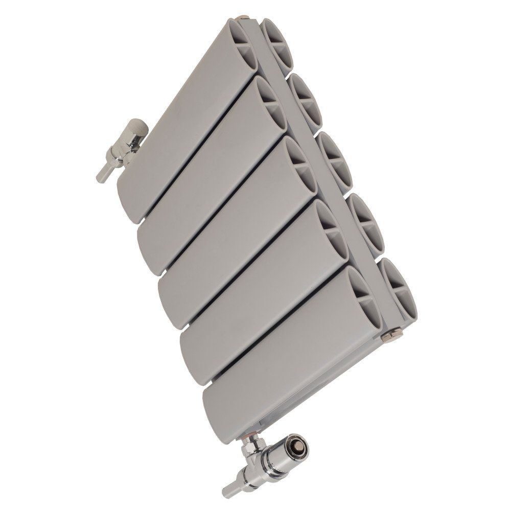 Apollo Magenta Curved Horizontal Aluminium Radiator 600mm x 995mm - White Aluminium