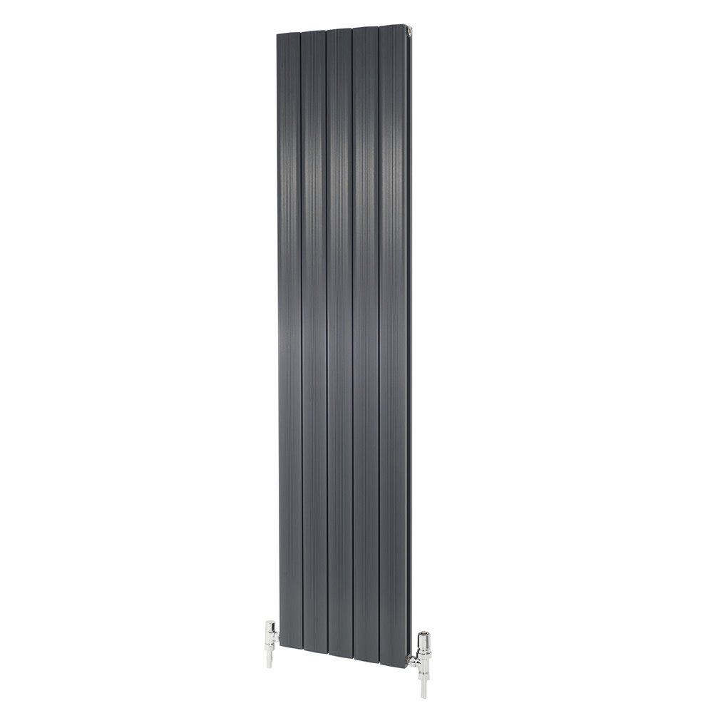 Apollo Magenta Flat Vertical Aluminium Radiator 1800mm x 315mm - Anthracite Grey