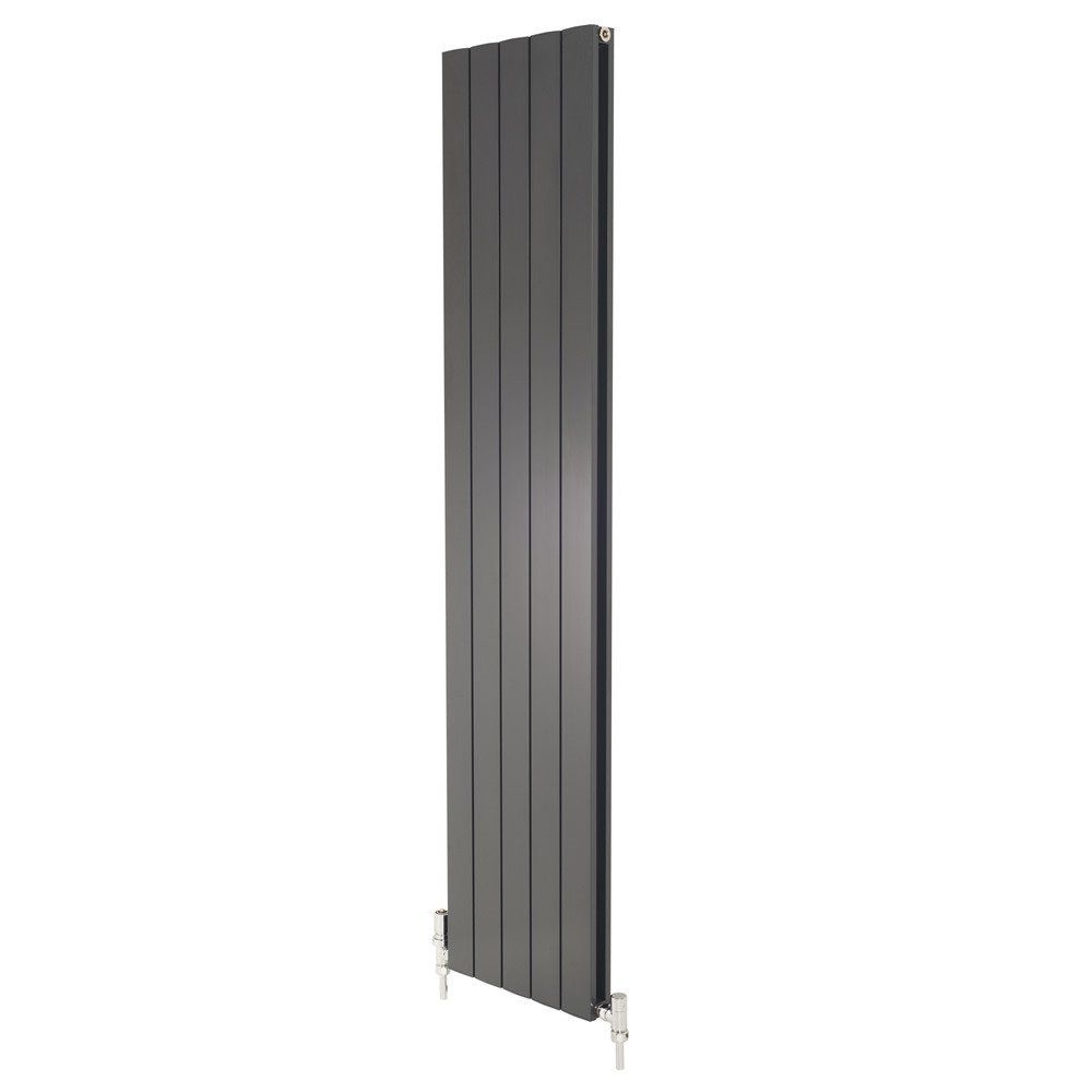 Apollo Magenta Flat Vertical Aluminium Radiator 1800mm x 315mm - Anthracite Grey